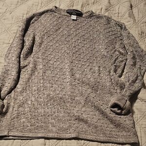 Grey Textured Knit Sweater